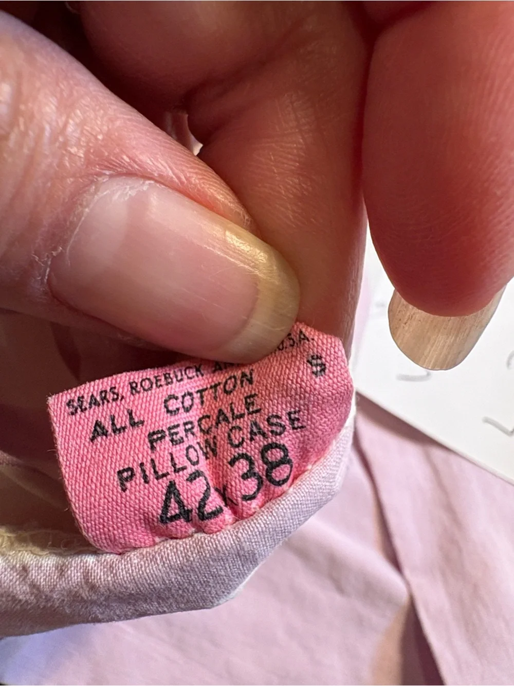 Vintage Striped Lavender and White pillowcase. Super soft. Sears. FF